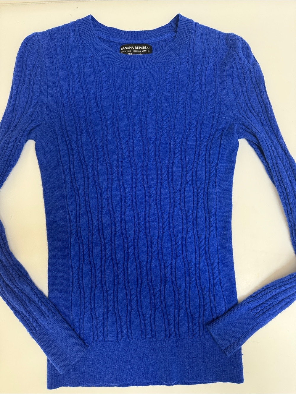 Banana Republic Cobalt Cable Crewneck Sweater
